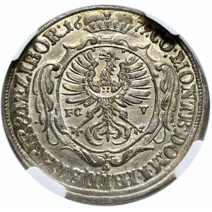 Śląsk, Chrystian Ulryk, 6 krajcarów 1679 FCV, Oleśnica. Okazowe !!!