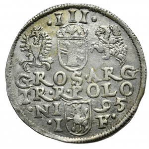 Zygmunt III Waza, trojak 1595, Olkusz, znak mincerski kończy legendę