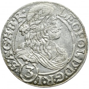 Śląsk, Leopold I, 3 krajcary 1666 SHS, Wrocław