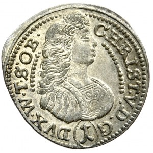 Śląsk, Księstwo Oleśnickie, Chrystian Ulryk, 1 Krajcar 1684, Oleśnica. Okazowy !!!