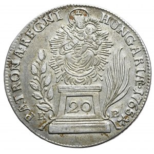 Węgry, Maria Teresa, 20 krajcarów 1765 KB, Kremnica