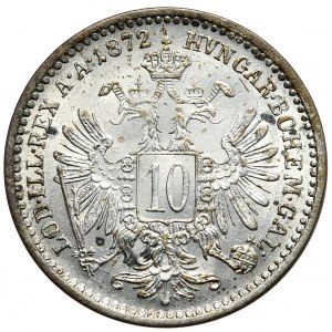 Austro-Węgry, Franciszek Józef, 10 krajcarów 1872, Wiedeń