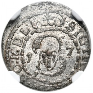 Zygmunt III Waza, szeląg 1617, Wilno, skrócona data