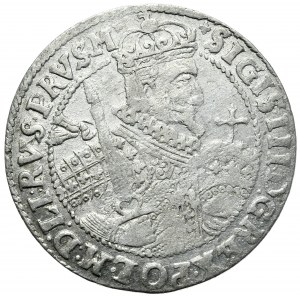 Zygmunt III Waza, ort 1623, PRVS.M+, Bydgoszcz, szeroka korona na rewersie