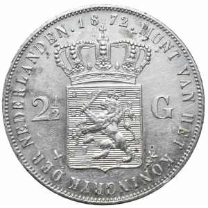 Holandia, Wilhelm III, 2 1/2 Guldena, 1872r.