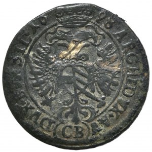 Śląsk, Leopold I Habsburg, 3 krajcary 1698 CB, Brzeg - fałszerstwo z epoki