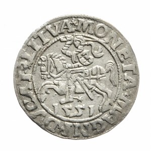 Zygmunt II August, Półgrosz 1551, Wilno - LI/LITVA, leżąca jedynka