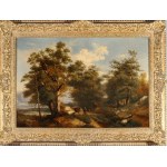 Marinus Adrianus KOEKKOEK [1807 - 1870], Landscape with a shepherdess