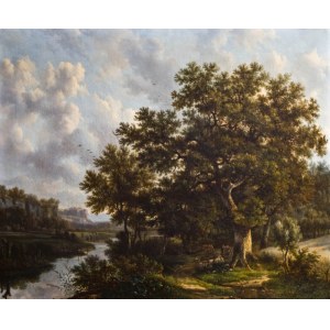 Szkoła Barenda Cornelisa KOEKKOEKA [1803-1862] , Dęby nad rozlewiskiem