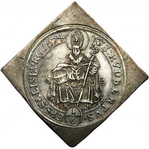 Austria, 1/6 talara 1674, klipa, Salzburg