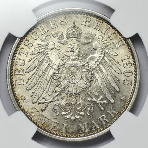 Niemcy, Schwarzburg-Sondershausen, 2 marki 1905, 25-lecie panowania