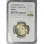 Niemcy, Saksonia, 2 marki 1909, 500-lecie Uniwersytetu w Lipsku