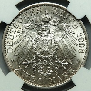Niemcy, Saksonia-Weimar-Eisenach, 2 marki 1908 A, Uniwersytet Jena