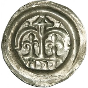 Leszek Biały (1202-1227), brakteat hebrajski, lilie