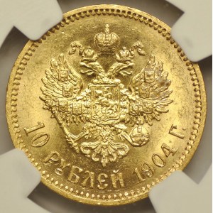 Rosja, Mikołaj II, 10 rubli 1904 AP, Petersburg