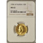 Rosja, Mikołaj II, 10 rubli 1904 AP, Petersburg