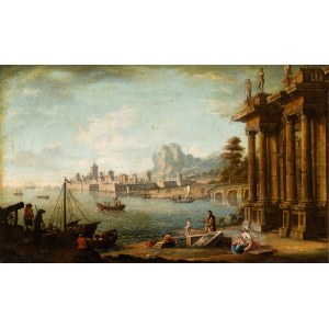 Coastal capriccio with architecture and figures