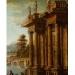 Coastal capriccio with architecture and figures