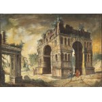 a) View of the Foro Boario with Santa Maria in Cosmedin; b) Arch of Giano. Pair of paintings