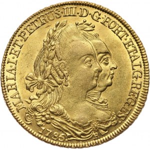 Brazil, Maria I & Pedro III, Peça (6400 reis) 1785 R, Rio de Janeiro