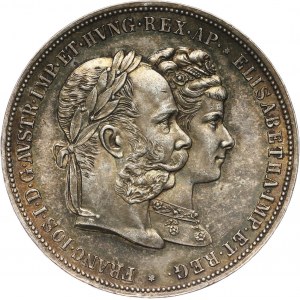 Austria, Franciszek Józef I, 2 guldeny 1879, Wiedeń, 25 rocznica ślubu