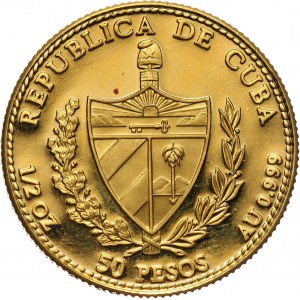 Kuba, 50 pesos 1990, 500 lecie Odkrycia Ameryki, Krzysztof Kolumb