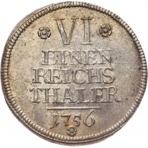 Germany, Brandenburg-Ansbach, Karl Wilhelm Friedrich, 1/6 Taler 1756, Schwabach 