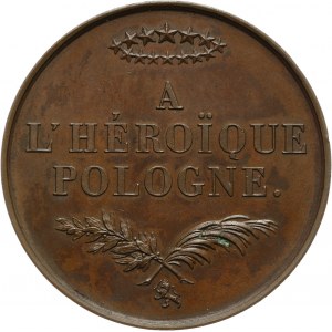 XIX wiek, medal z 1831 roku, L' Heroique Pologne (Bohaterskiej Polsce)