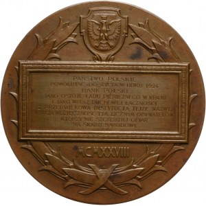 II RP, medal z 1928 roku, 100-lecie Banku Polskiego