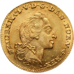 Dania, Fryderyk V, 12 marek (kurant dukat) 1761 W, Kopenhaga