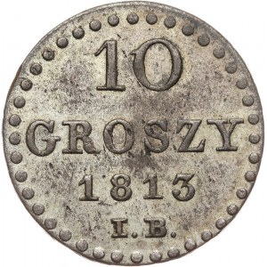 Księstwo Warszawskie, Fryderyk August I, 10 groszy 1813 IB, Warszawa