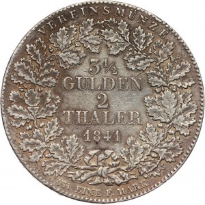 Niemcy, Frankfurt, 2 talary (3 1/2 guldena) 1841, Panorama miasta