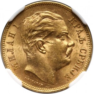Serbia, Milan I, 20 Dinara 1882 V, Vienna