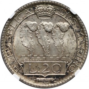 San Marino, 20 lirów 1938 R, Rzym