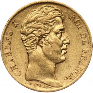 France, Charles X, 20 Francs 1828 W, Lille