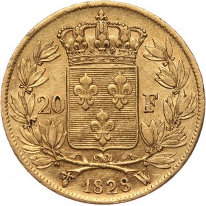 Francja, Karol X, 20 franków 1828 W, Lille