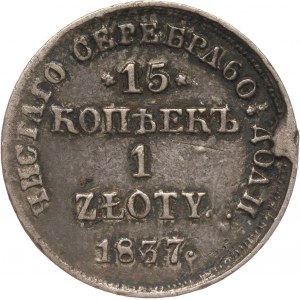 Zabór rosyjski, Mikołaj I, 15 kopiejek = 1 złoty 1837 НГ, Petersburg