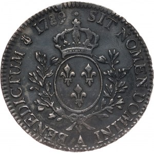 Francja, Ludwik XVI, Écu 1789 A, Paryż