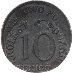 Królestwo Polskie, 10 fenigów 1917 lub 1918, DESTRUKT