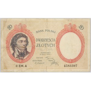 II RP, 20 złotych 15.07.1924, II Emisja, Seria A