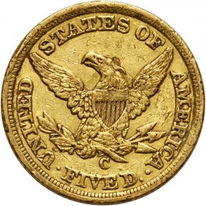 Stany Zjednoczone Ameryki, 5 dolarów 1850 C, Charlotte