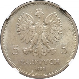 II RP, 5 złotych 1930, Warszawa, Sztandar