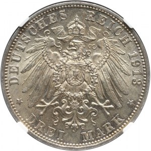 Germany, Saxe-Meiningen, Georg II, 3 Mark 1913