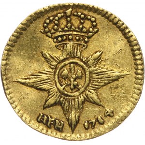 Germany, Brandenburg-Prussia, Friedrich Wilhelm I, 1/4 Ducat 1714 HFH, Magdeburg