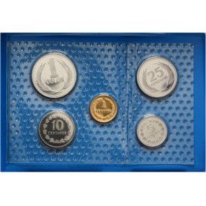 El Salvador, proof set of 5 coins from 1987/89