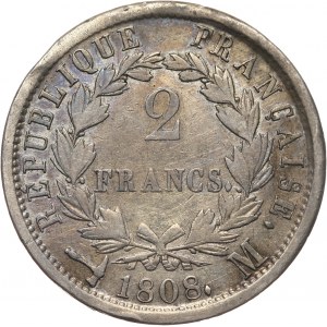 Francja, Napoleon I, 2 franki 1808 M, Tuluza