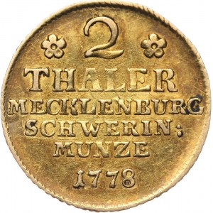 Germany, Mecklenburg-Schwerin, Friedrich, 2 Taler 1778, Schwerin
