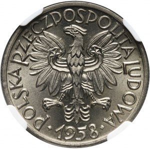 PRL, 50 groszy 1958, PRÓBA, nikiel