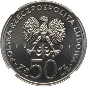 PRL, 50 złotych 1981, Gen. Sikorski, PRÓBA, nikiel