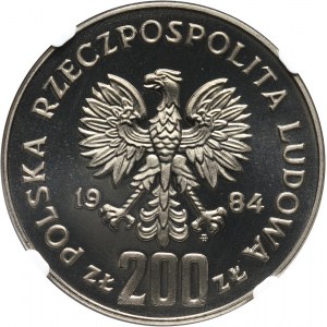 PRL, 200 złotych 1984, Olimpiada w Sarajewie, PRÓBA, nikiel